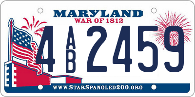 MD license plate 4AB2459