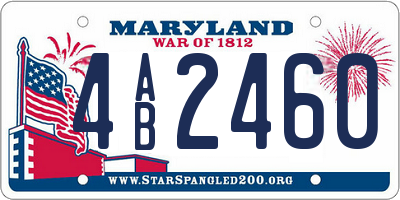 MD license plate 4AB2460