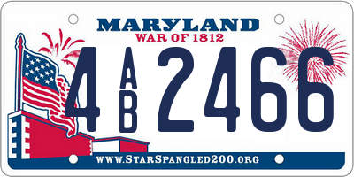 MD license plate 4AB2466