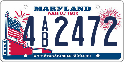 MD license plate 4AB2472