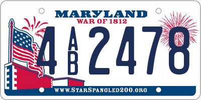 MD license plate 4AB2478