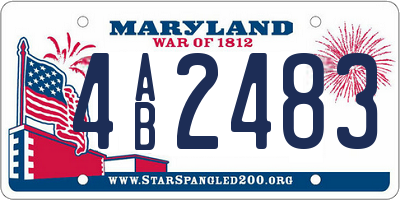 MD license plate 4AB2483
