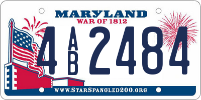 MD license plate 4AB2484