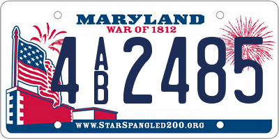 MD license plate 4AB2485