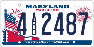 MD license plate 4AB2487