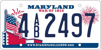 MD license plate 4AB2497