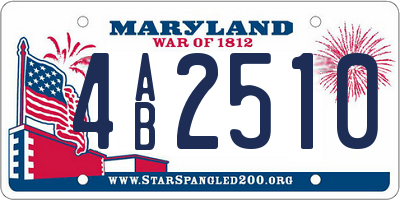 MD license plate 4AB2510