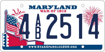 MD license plate 4AB2514
