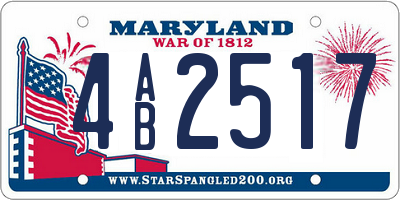 MD license plate 4AB2517