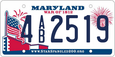 MD license plate 4AB2519