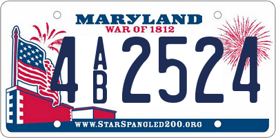 MD license plate 4AB2524