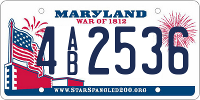 MD license plate 4AB2536