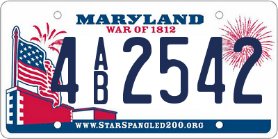 MD license plate 4AB2542