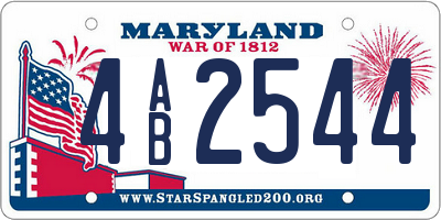 MD license plate 4AB2544