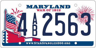 MD license plate 4AB2563