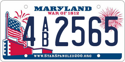 MD license plate 4AB2565