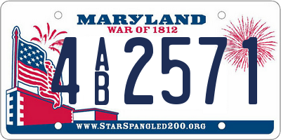 MD license plate 4AB2571