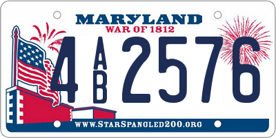 MD license plate 4AB2576