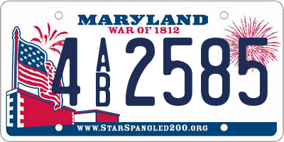 MD license plate 4AB2585