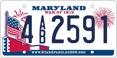 MD license plate 4AB2591