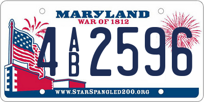 MD license plate 4AB2596