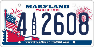 MD license plate 4AB2608