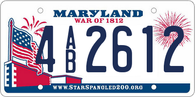 MD license plate 4AB2612