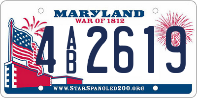 MD license plate 4AB2619