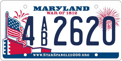 MD license plate 4AB2620
