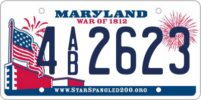 MD license plate 4AB2623