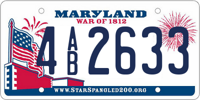 MD license plate 4AB2633