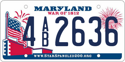 MD license plate 4AB2636