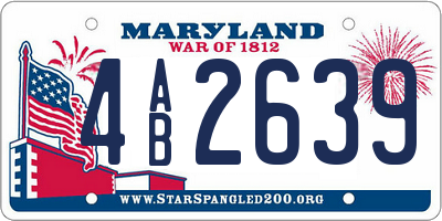 MD license plate 4AB2639