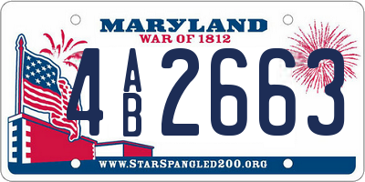 MD license plate 4AB2663