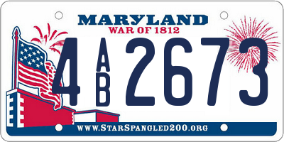 MD license plate 4AB2673
