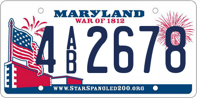 MD license plate 4AB2678
