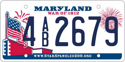 MD license plate 4AB2679