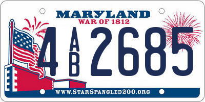 MD license plate 4AB2685
