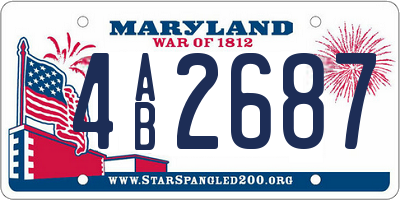 MD license plate 4AB2687