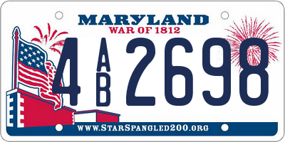 MD license plate 4AB2698