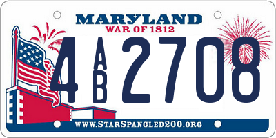 MD license plate 4AB2708