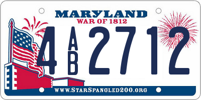 MD license plate 4AB2712
