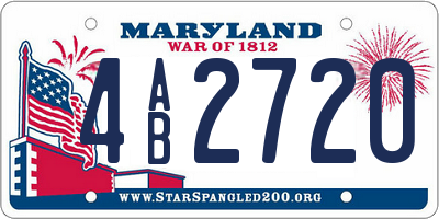 MD license plate 4AB2720