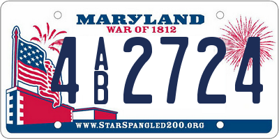 MD license plate 4AB2724