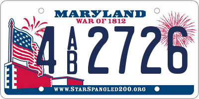 MD license plate 4AB2726