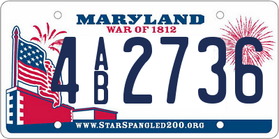 MD license plate 4AB2736