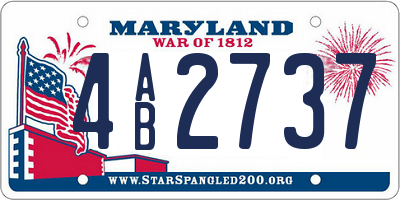 MD license plate 4AB2737