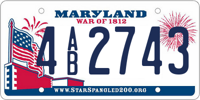 MD license plate 4AB2743