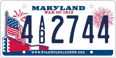 MD license plate 4AB2744