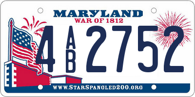MD license plate 4AB2752